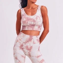 Mono B Athleisure Mono B Mocha Tie Dye Sports Bra