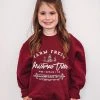 Purple Door Boutique Youth Christmas Tree Burgundy Graphic Sweatshirt