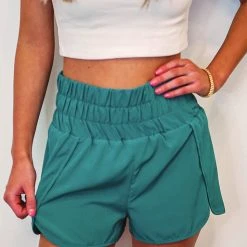 Purple Door Boutique Active Babe Kelly Green Shorts