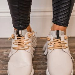 Shu Shop Shoes Pepa Fringe Beige Sneaker