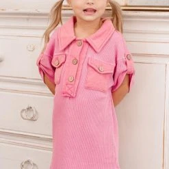 Purple Door Boutique Youth Washed Pink Shift Dress