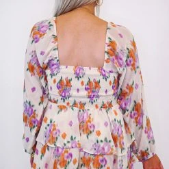 Purple Door Boutique Enchanting Stories Lavender Floral Romper