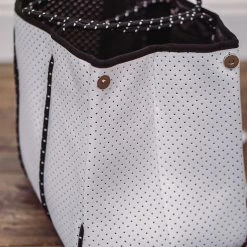 Purple Door Boutique Classy White Neoprene Tote Bag