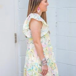 New Arrivals Buddy Love Ronnie Mini Dress Citron Marble