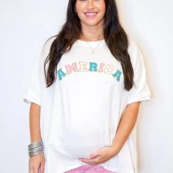 Purple Door Boutique America Patch Graphic Tee