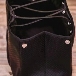 Purple Door Boutique Classy Black Neoprene Tote Bag