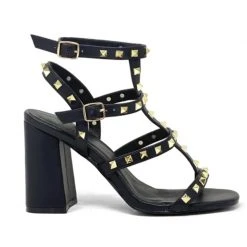 Shu Shop Huici Studded Black Heels Shoes