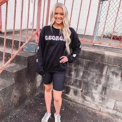 Purple Door Boutique Georgia Stars Black Sweatshirt