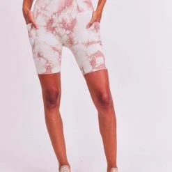 Mono B Athleisure Mono B Mocha Tie Dye Biker Shorts