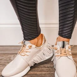 Shu Shop Shoes Pepa Fringe Beige Sneaker