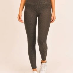 Mono B Athleisure Mono B Brown Leopard Print Leggings New Arrivals