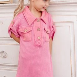 Purple Door Boutique Youth Washed Pink Shift Dress