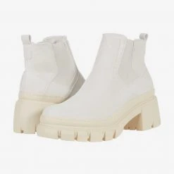 Mia Shoes Connor Off White Platform Booties