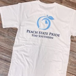 Peach State Pride Stay Southern White And Blue T Shirt