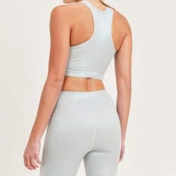 Mono B Athleisure Mono B Iridescent Silver Foil Racerback Sports Bra