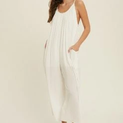 Purple Door Boutique New Arrivals Best Ivory Relaxed Fit Jumpsuit