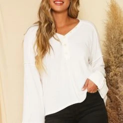 Purple Door Boutique Cozy Nights Ivory Knit Top