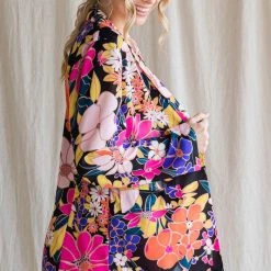 Purple Door Boutique Ladies' Summer Wishes Black Floral Blazer
