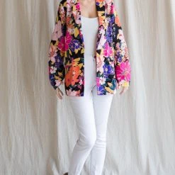 Purple Door Boutique Ladies' Summer Wishes Black Floral Blazer