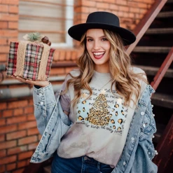 Pink Armadillos Ladies' Joy To The World Christmas Tee