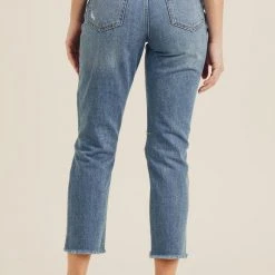 Ladies' Just Black Denim Destroyed Straight Jeans