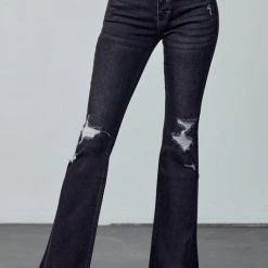 Kan Can Dark Grey Flare Jeans Ladies'