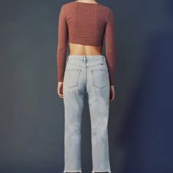 Kan Can Jeans Kan Can High Rise Distress Straight Fit Jeans