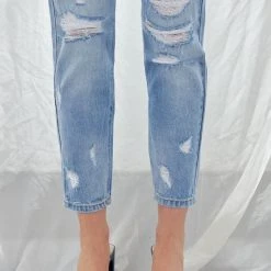 Ladies' Kan Can High Rise Mom Fit Jeans