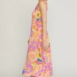 Purple Door Boutique Vacation Florals Lavender Midi Dress New Arrivals