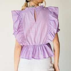 Purple Door Boutique Charming Lavender Peplum Top New Arrivals