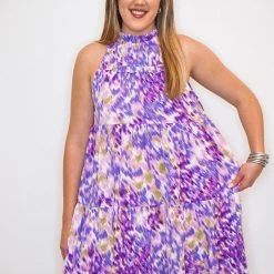 Purple Door Boutique Lovely Lavender Printed Dress