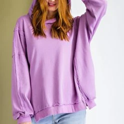 Purple Door Boutique Saturday Morning Washed Lavender Hoodie