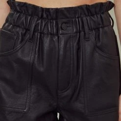 New Arrivals Kan Can Faux Leather Black Shorts