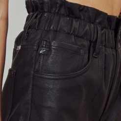 New Arrivals Kan Can Faux Leather Black Shorts