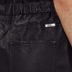 New Arrivals Kan Can Faux Leather Black Shorts