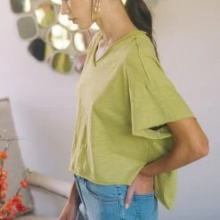 Purple Door Boutique Lakeside Lemon Grass Crop Top