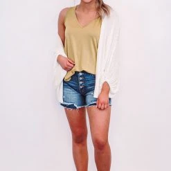 Purple Door Boutique New Arrivals White Dolman Style Open Cardigan