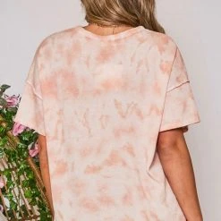 Purple Door Boutique Peach Dreams Tie Dye Waffle Tee