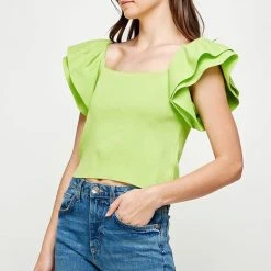 Purple Door Boutique New Arrivals Tropical Bliss Lime Knit Top