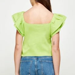 Purple Door Boutique New Arrivals Tropical Bliss Lime Knit Top