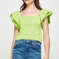 Purple Door Boutique New Arrivals Tropical Bliss Lime Knit Top