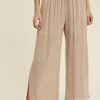 Purple Door Boutique Linen Like Taupe Pants