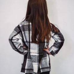 Purple Door Boutique Youth Black And White Plaid Shacket New Arrivals