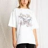 The Purple Door Boutique Vintage Live Free Off White Butterfly Tee