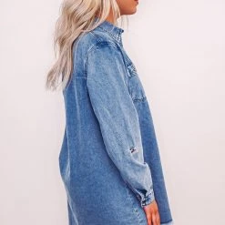 Purple Door Boutique Countryside Denim Button Down Dress Summer SALE