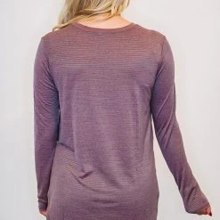 Mono B Athleisure Mono B Mauve Ribbed Mesh Top