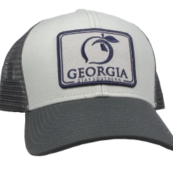 Men's Peach State Pride 'Georgia Patch' Mesh Back Trucker Hat - Ash Grey & Charcoal