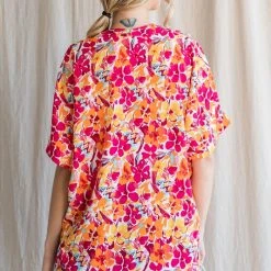 Purple Door Boutique Happiness Awaits Magenta Floral Top New Arrivals
