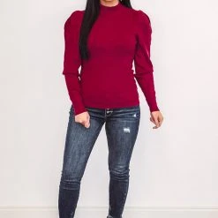 Purple Door Boutique Merry Season Magenta Knit Sweater Ladies'