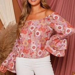 Purple Door Boutique New Arrivals Flower Power Mauve Floral Top